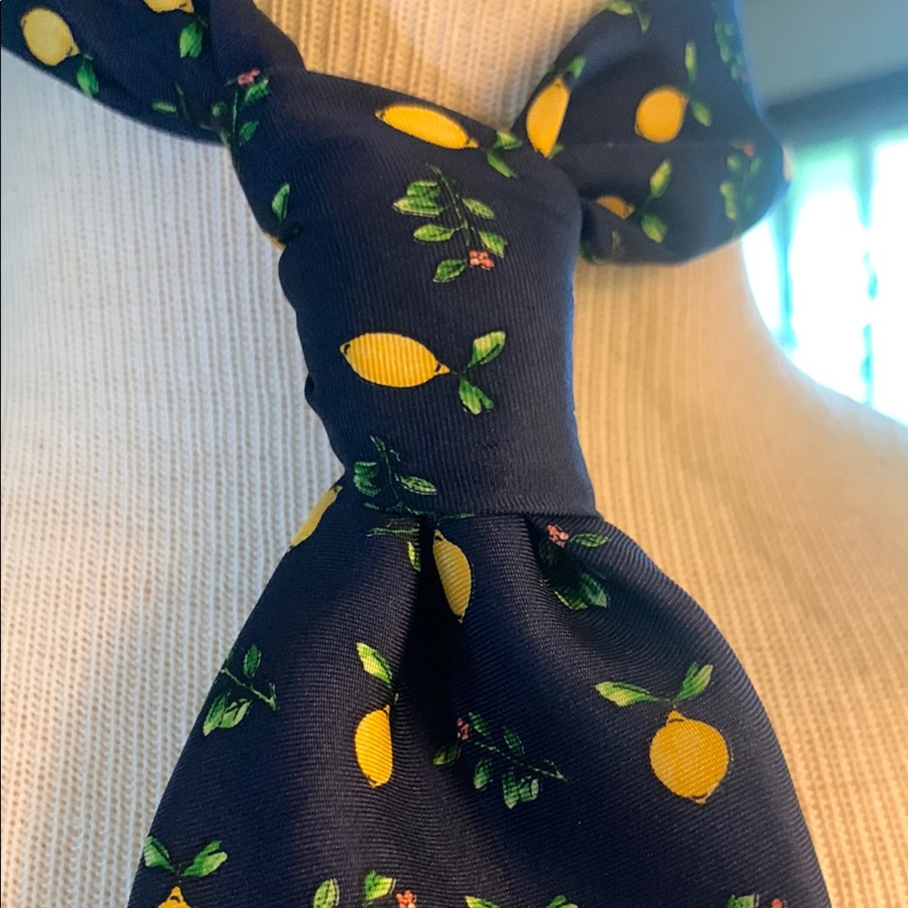 100% SILK LEMONS ALLOVER PRINT HUNTINGTON NECKTIE